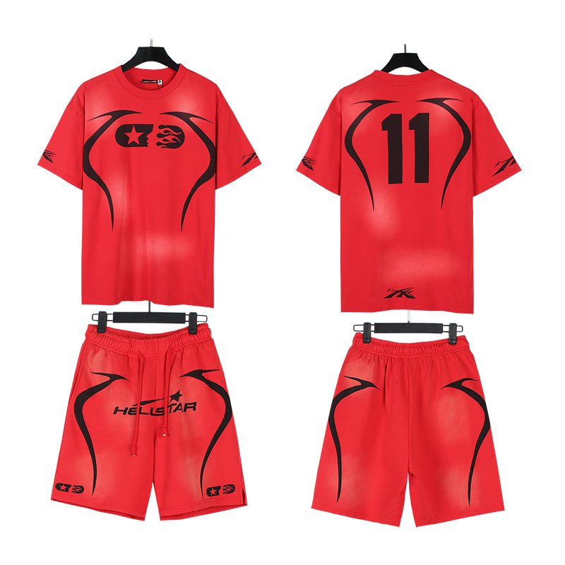 Hellstar Number 11 T-Shirt and Shorts Set — front
