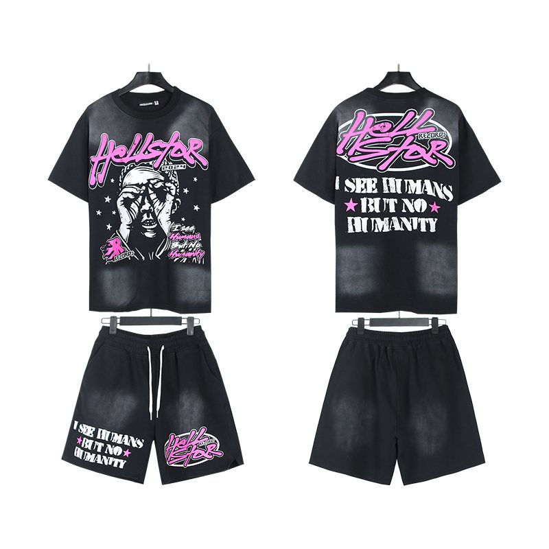 Hellstar Alien Humanity T-Shirt and Shorts Set — front