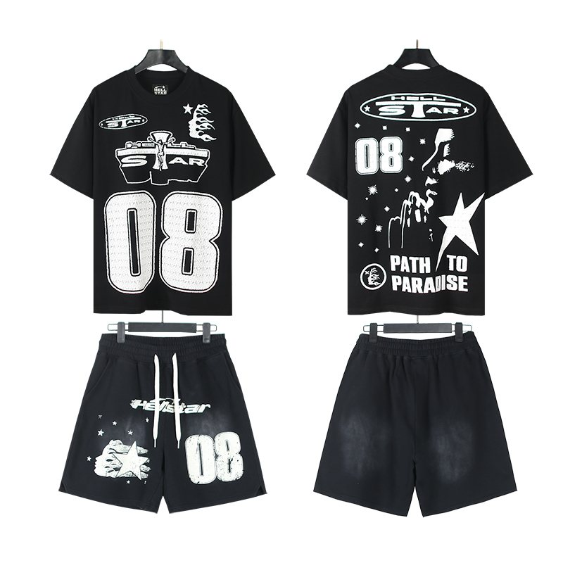 Hellstar 08 Path to Paradise T-Shirt and Shorts Set — front