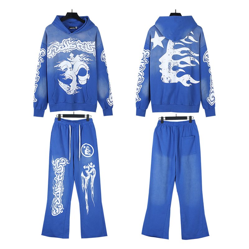 Hellstar Skull Flame Hoodie & Pants Set — front