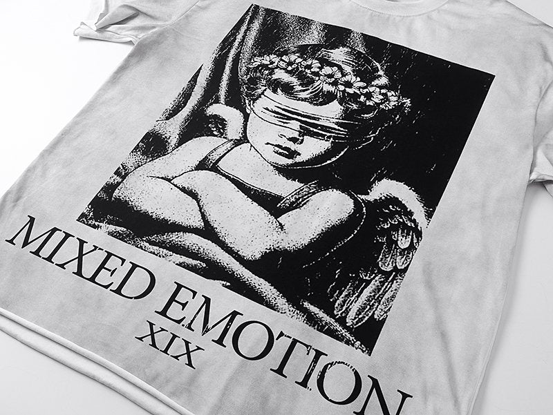 MIXED EMOTION Angel Back-Print Short-Sleeve T-Shirt — detail