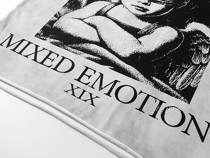 MIXED EMOTION Angel Back-Print Short-Sleeve T-Shirt — detail