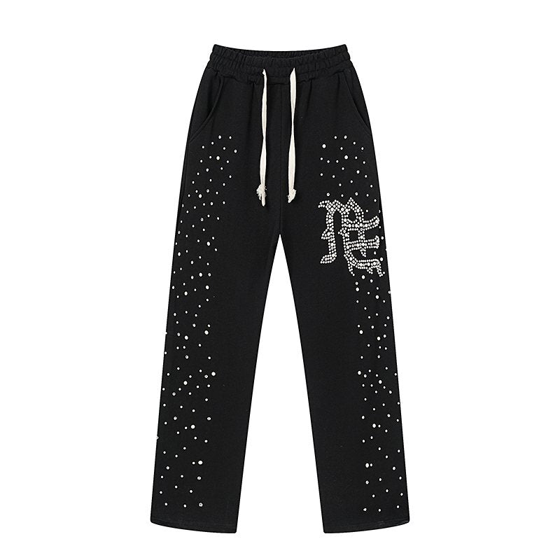 Mixed Emotion Rhinestone Logo Sweatpants — hero