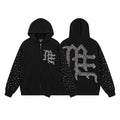 MIXED EMOTION Rhinestone Graphic Zip Hoodie — hero