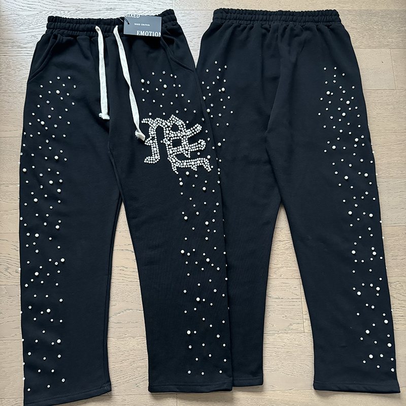 MIXED EMOTION Rhinestone Graphic Zip Hoodie & Sweatpants Set — comparison