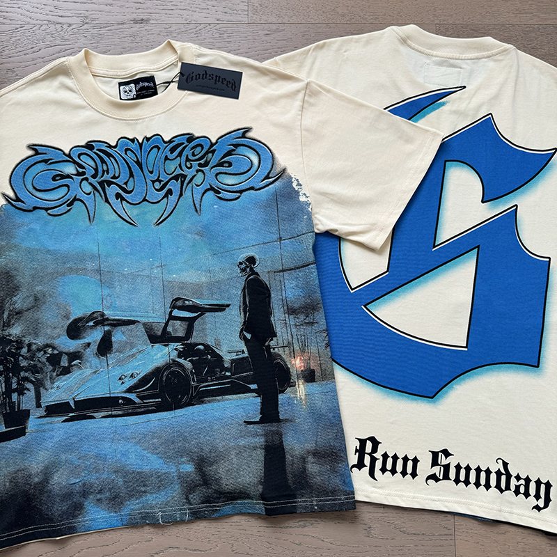 Godspeed Super Run Sunday Graphic Short-Sleeve T-Shirt — comparison