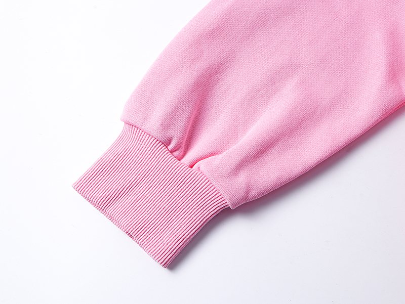 MIXED EMOTION Pink Rhinestone Zip Hoodie — detail