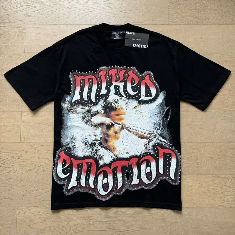 MIXED EMOTION Angel Graphic Short-Sleeve T-Shirt — front