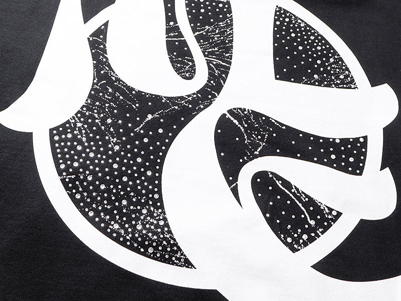 MIXED EMOTION Rhinestone Sleeve Graphic Hoodie — detail
