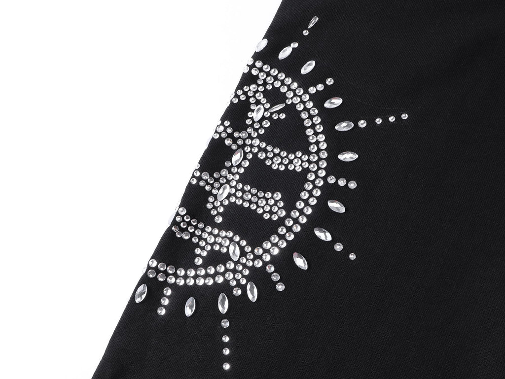 MIXED EMOTION Rhinestone Circle Graphic Sweatpants — detail