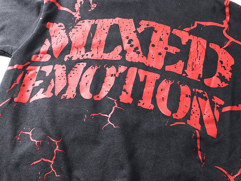 MIXED EMOTION Red Graphic Zip Hoodie — detail