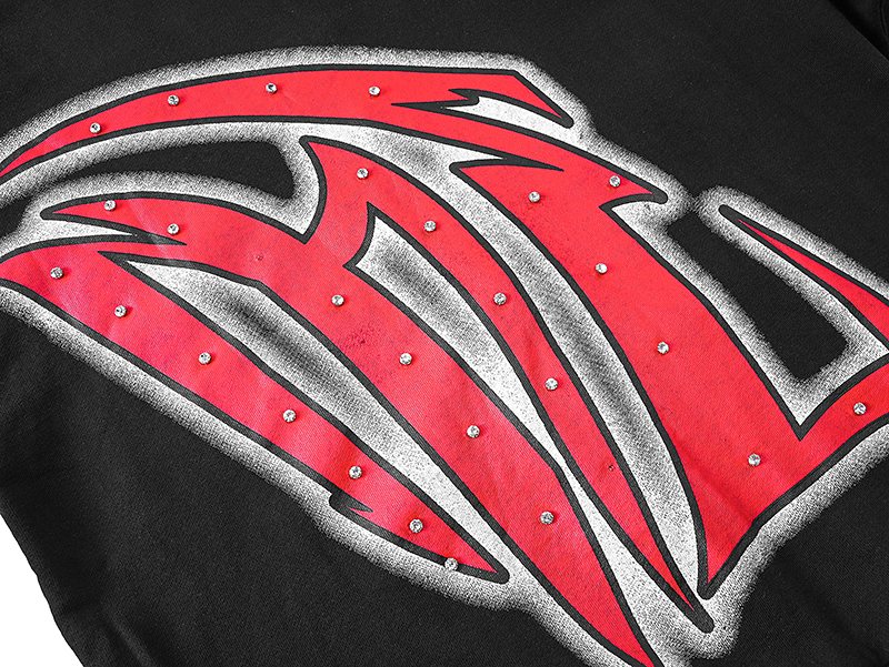 MIXED EMOTION Rhinestone Graphic Full-Zip Hoodie — detail