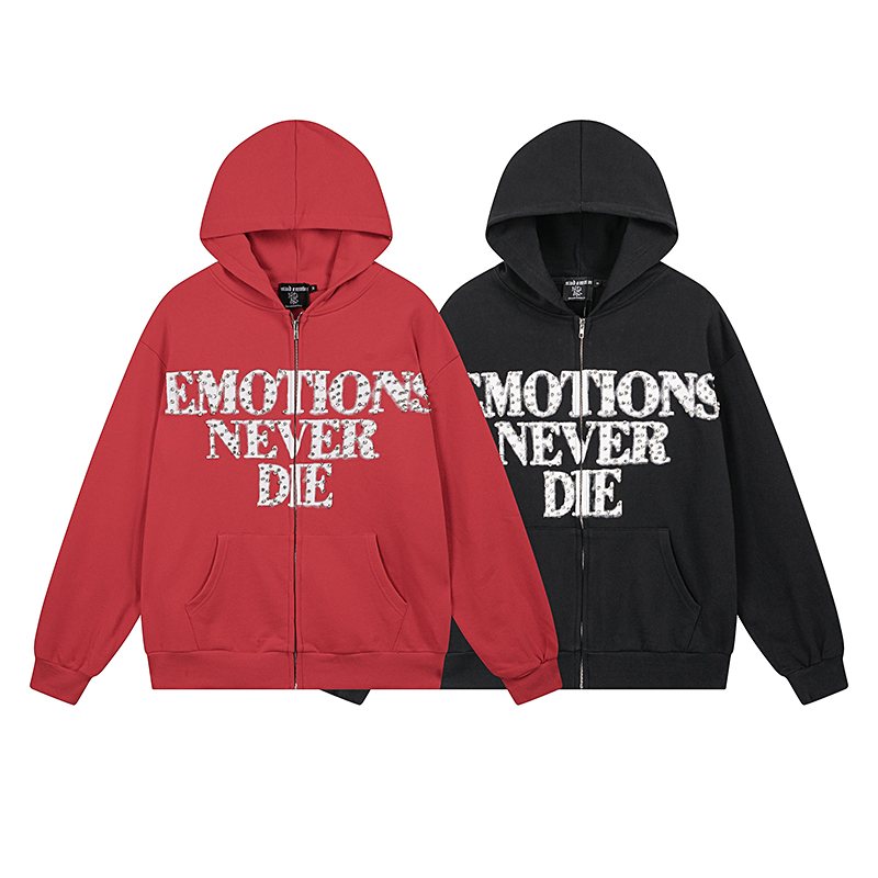 MIXED EMOTION Back Graphic Zip Hoodie — comparison