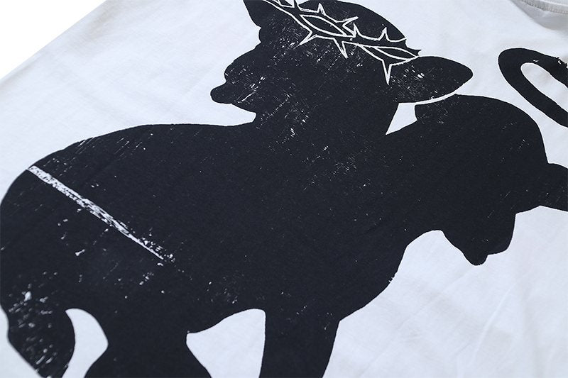 Hellstar White Front & Back Graphic T-Shirt — detail