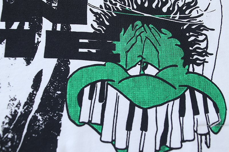 Hellstar White Front & Back Graphic T-Shirt — detail