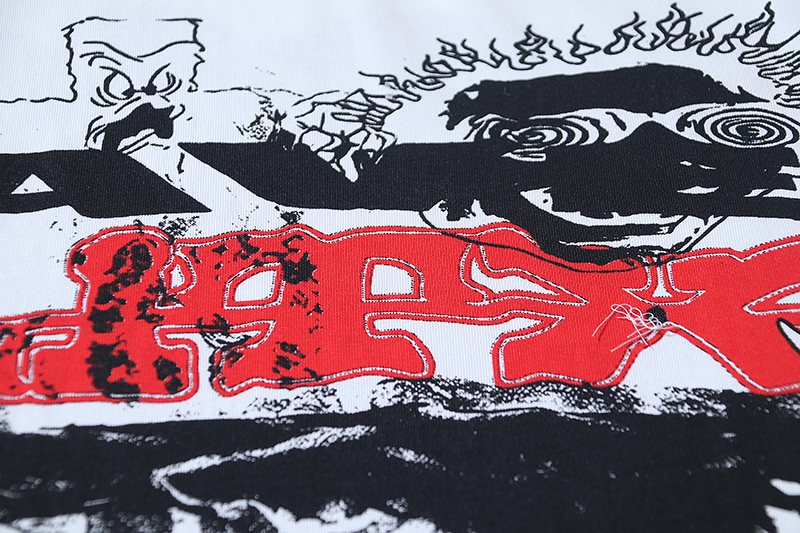 Hellstar White Front & Back Graphic T-Shirt — detail