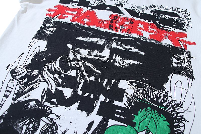Hellstar White Front & Back Graphic T-Shirt — detail