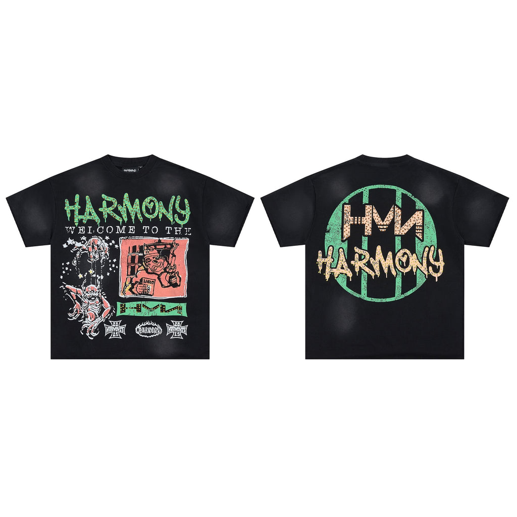 HARMONY Raw-Edge Graphic T-Shirt — hero
