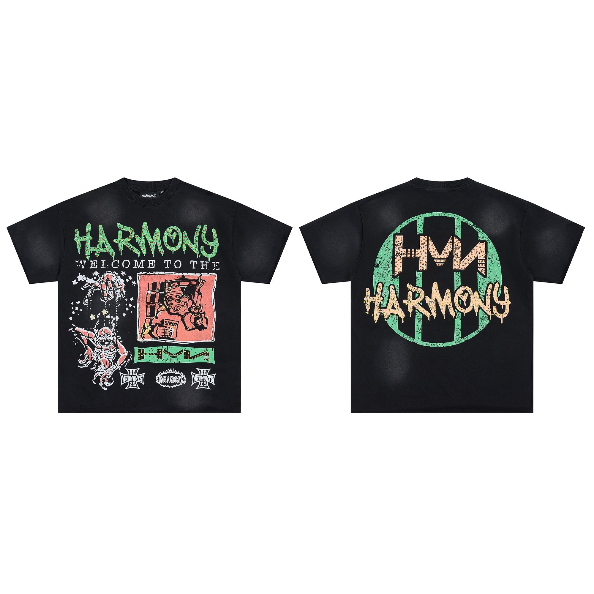 HARMONY Raw-Edge Graphic T-Shirt — hero