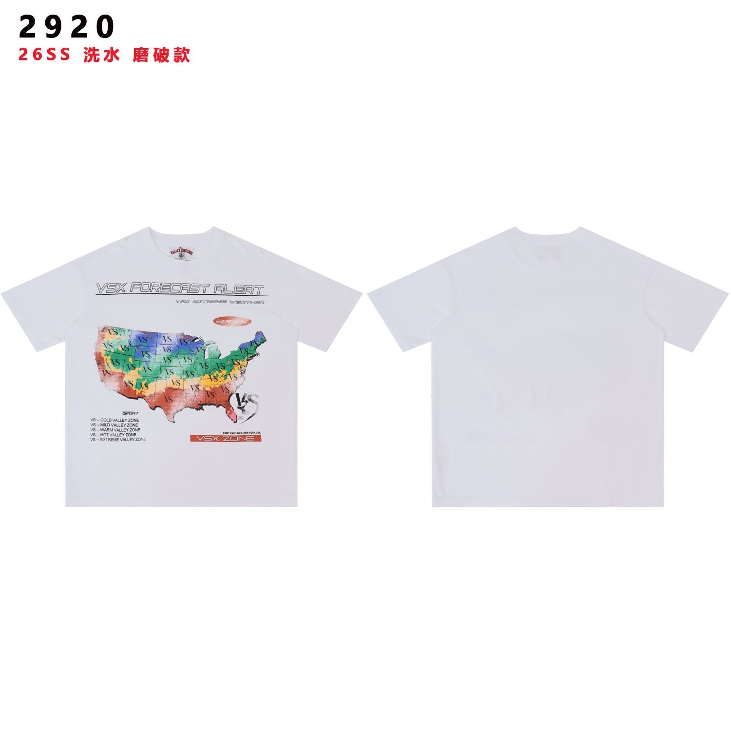 Valley Dreams VSX Forecast Alert Map Graphic T-Shirt — front