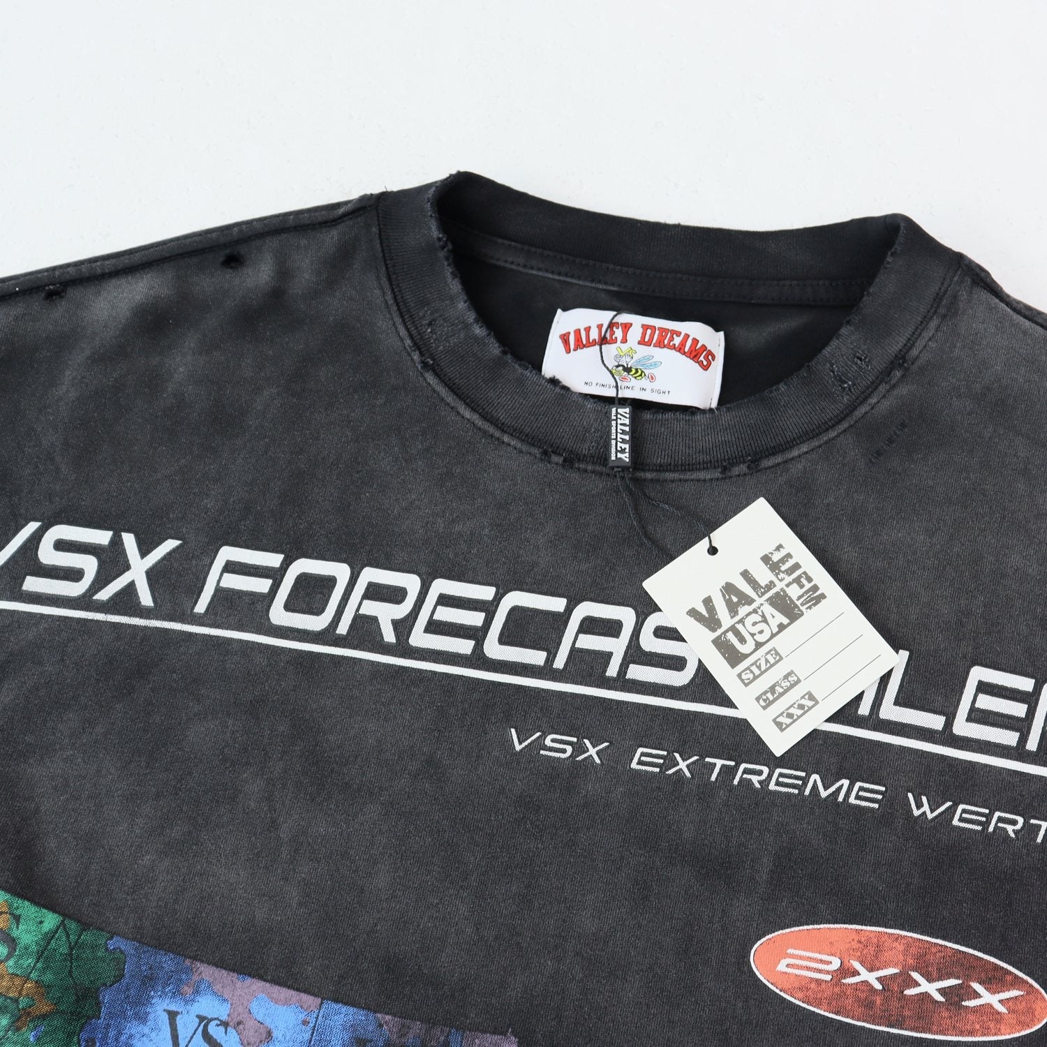 Valley Dreams VSX Forecast Alert Map Graphic T-Shirt — hang_tag
