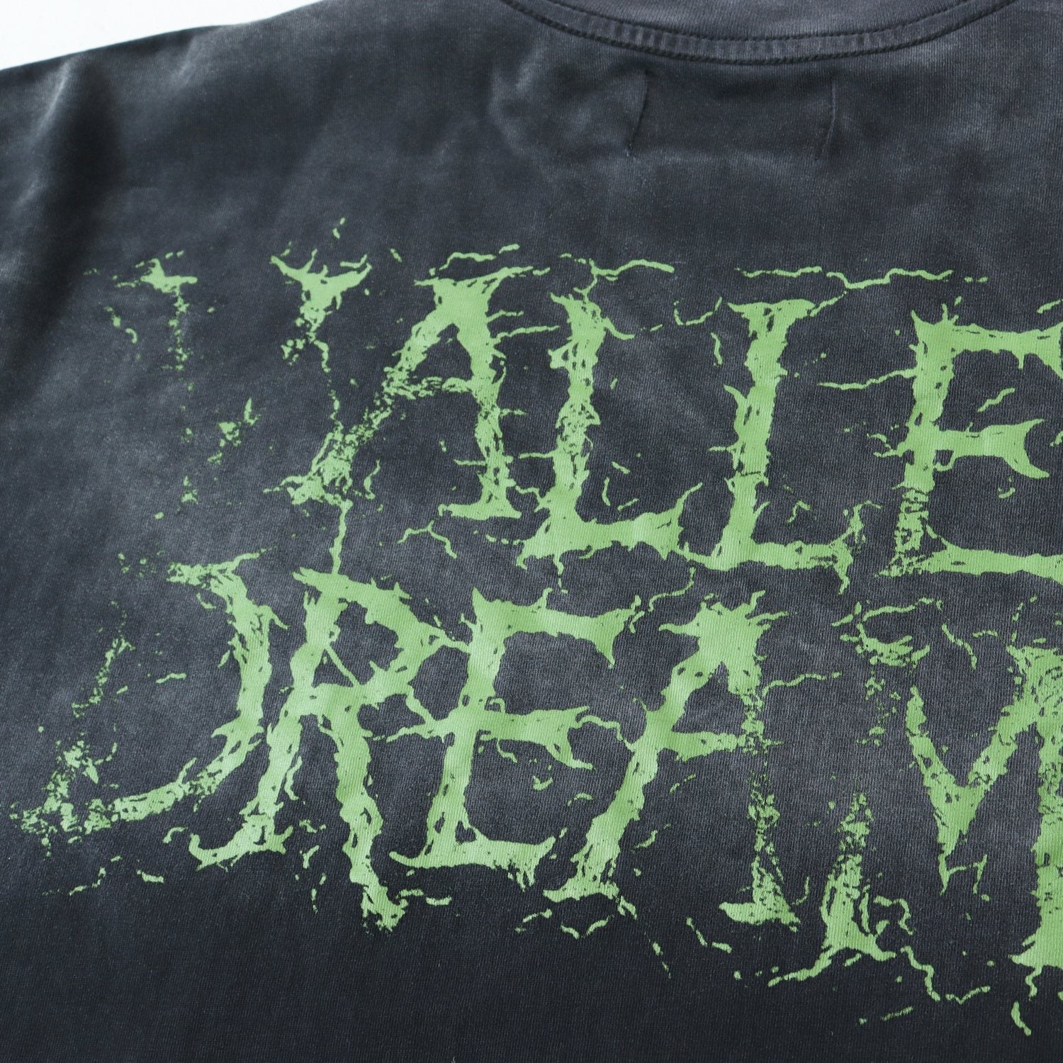 Valley Dreams Gothic Bat Skull Graphic T-Shirt — detail