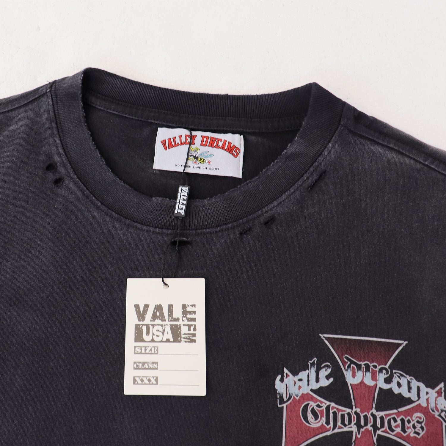 Valley Dreams Choppers Cross Graphic T-Shirt — neck_label