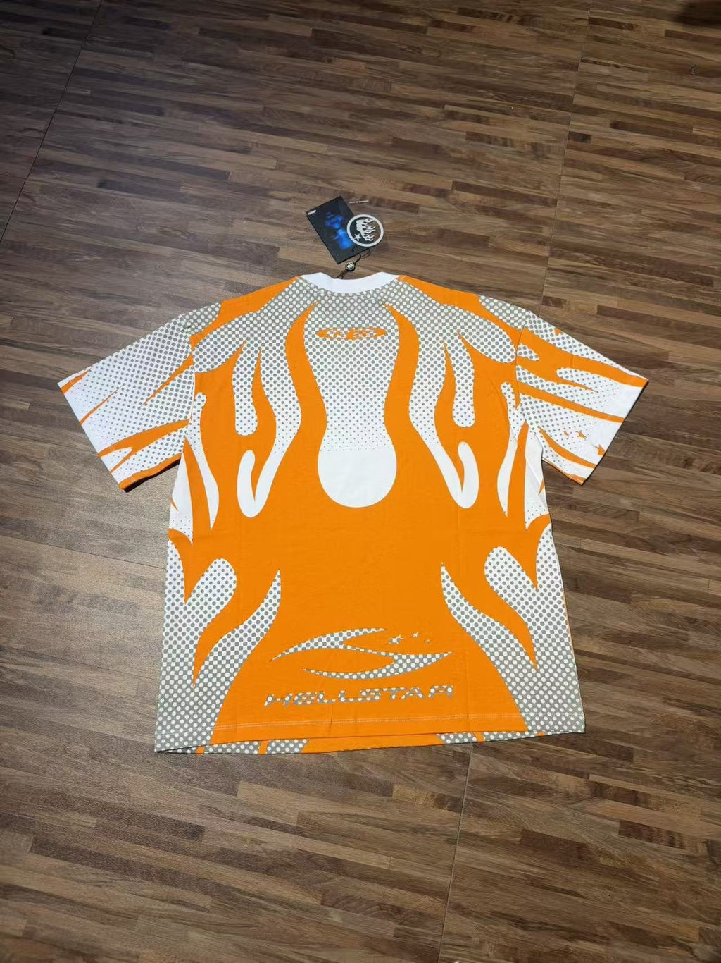 Hellstar Orange Flame Graphic T-Shirt — back