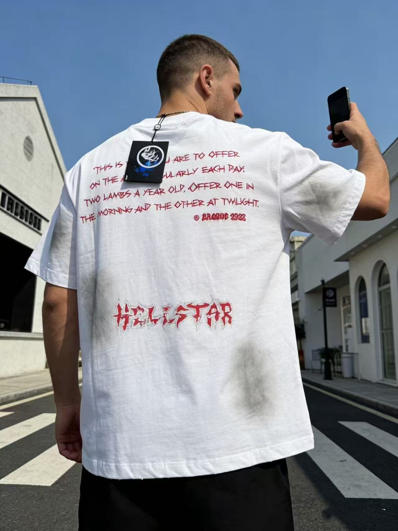 Hellstar Two-Headed Lamb Graphic T-Shirt — model