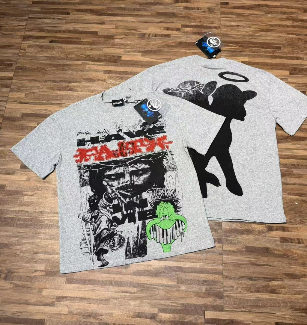 Hellstar Red & Green Graphic Short-Sleeve T-Shirt — context