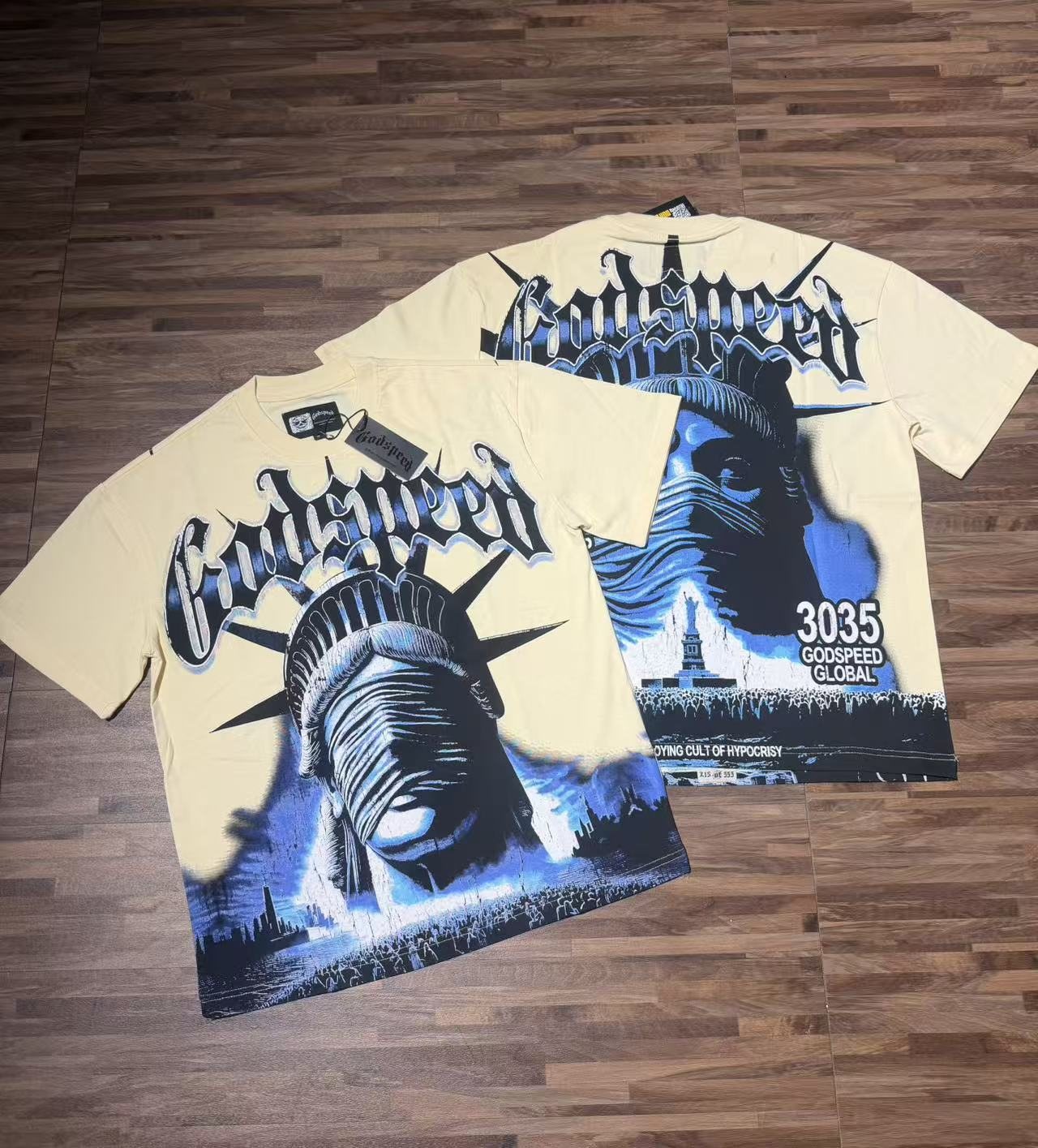 Godspeed Statue Graphic Short-Sleeve T-Shirt — context