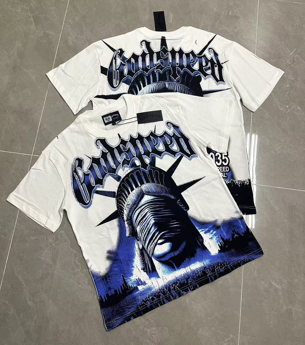 Godspeed Worship Ritual Statue Graphic T-Shirt — context