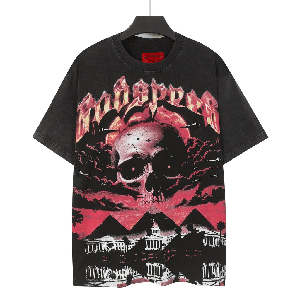Godspeed E Pluribus Unum Skull Graphic T-Shirt — front