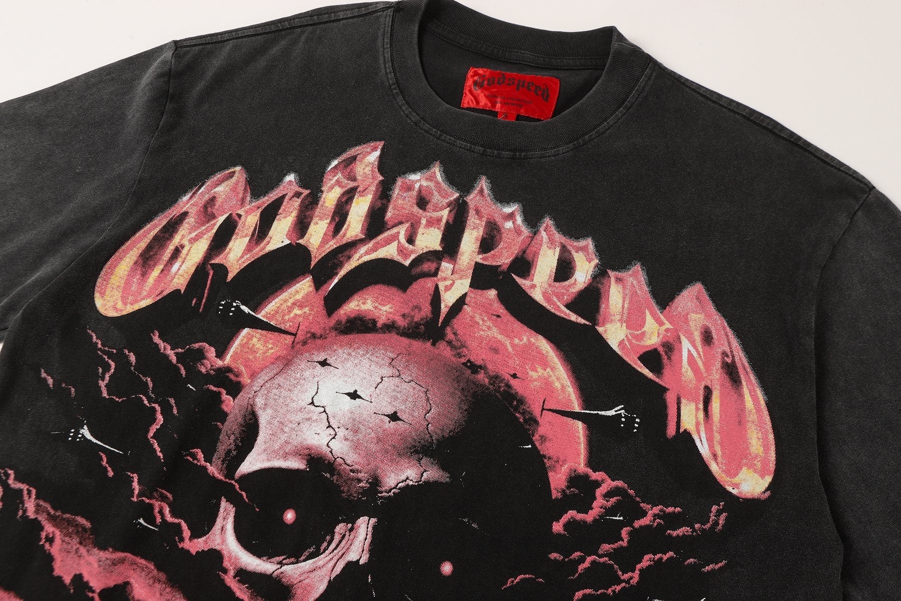 Godspeed E Pluribus Unum Skull Graphic T-Shirt — detail