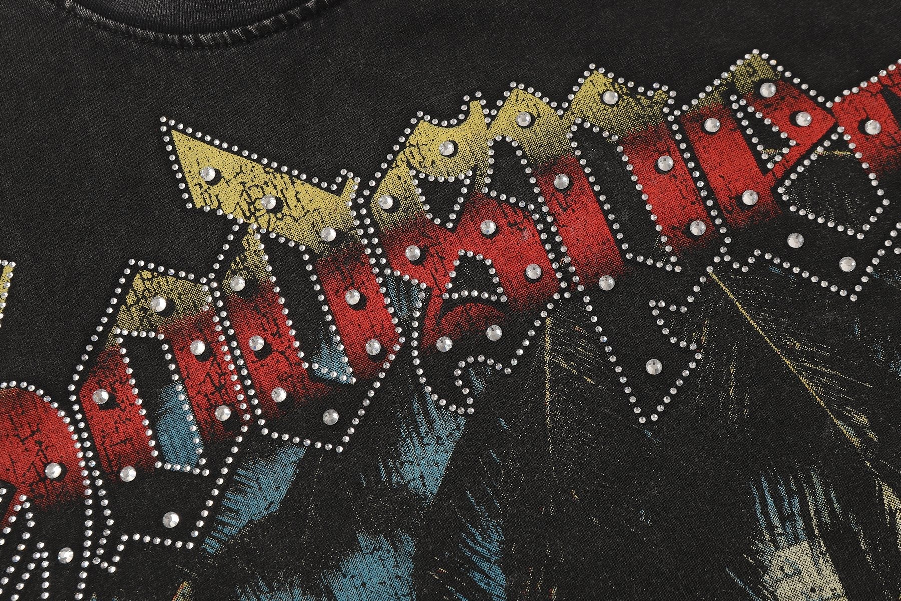 Godspeed Car & Building Graphic Studded-Sleeve T-Shirt — detail