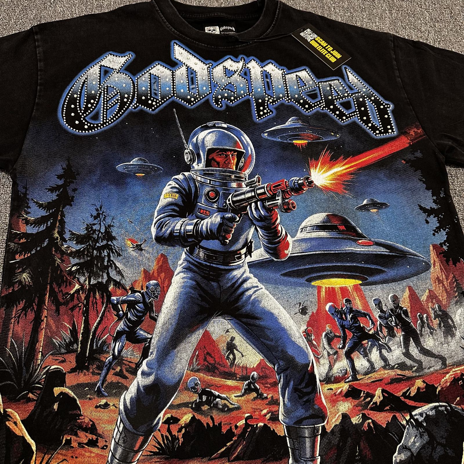 Godspeed Astronaut UFO Graphic T-Shirt — detail