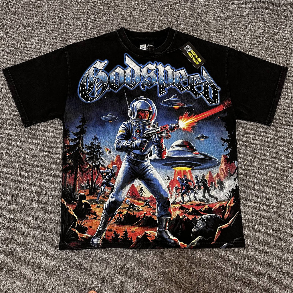 Godspeed Astronaut UFO Graphic T-Shirt — hero