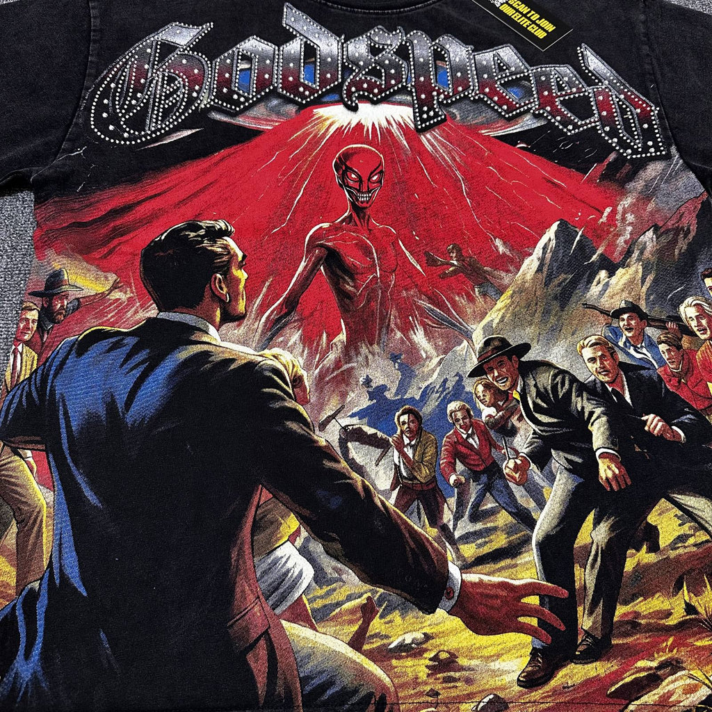 Godspeed Alien Graphic Washed Black T-Shirt — detail