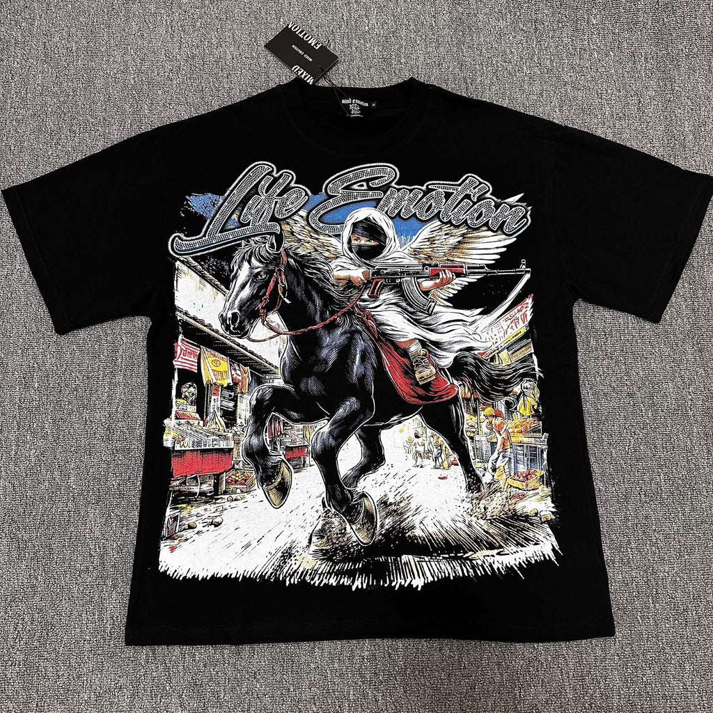 Mixed Emotion Western Horse Graphic T-Shirt — hero