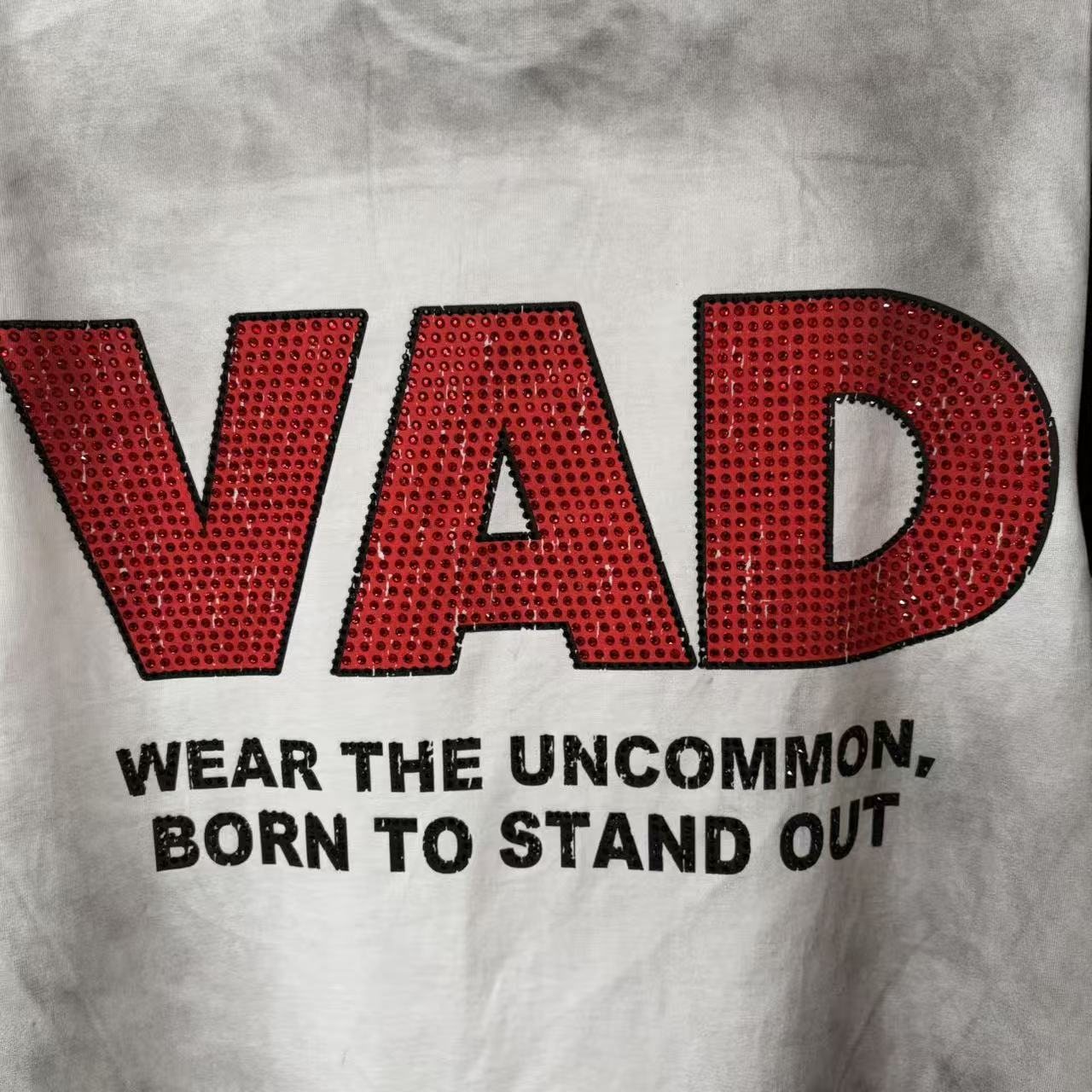 VARE ALL DAY Washed Contrast-Sleeve Graphic T-Shirt — detail