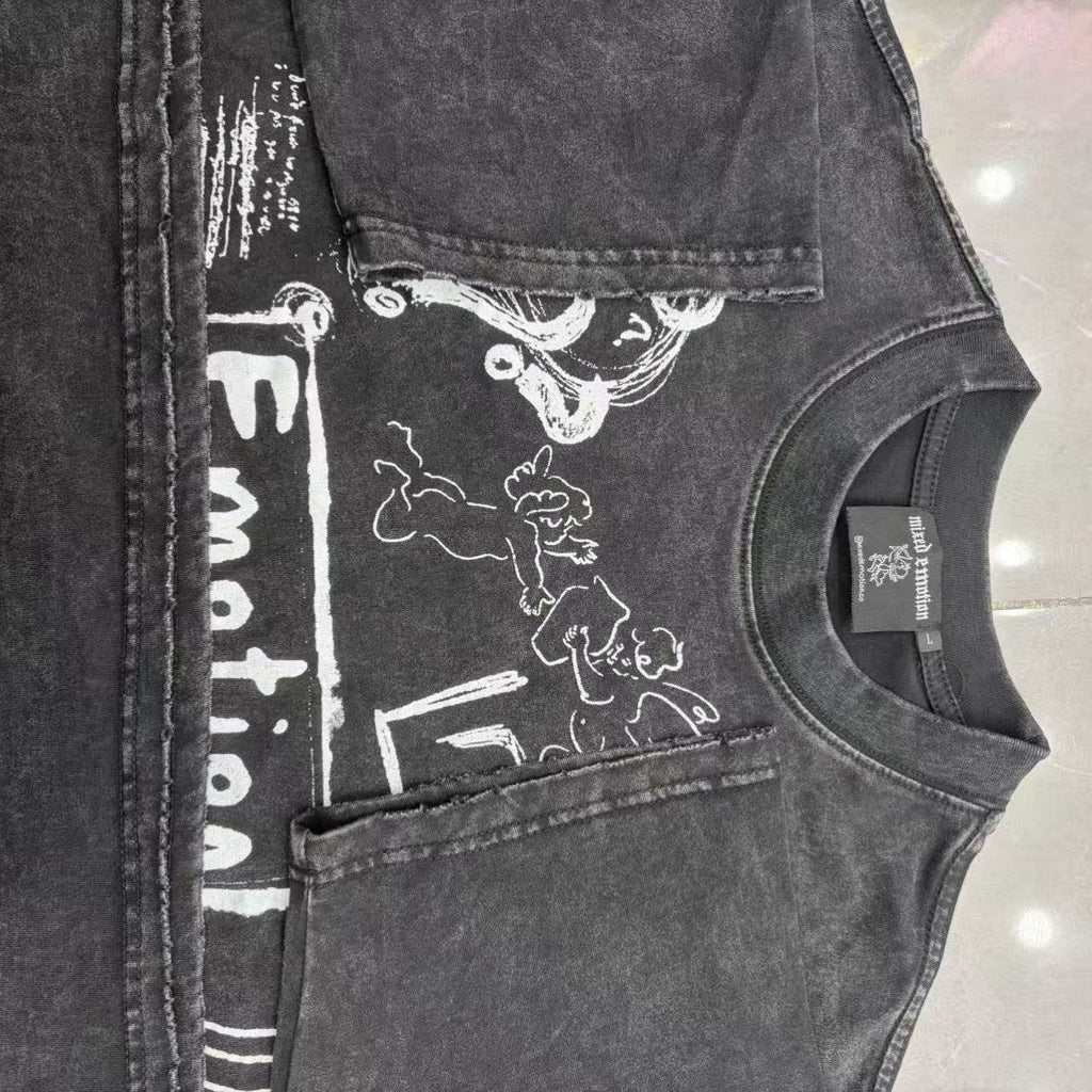Mixed Emotion Love Hate Dream Graphic T-Shirt — neck_label