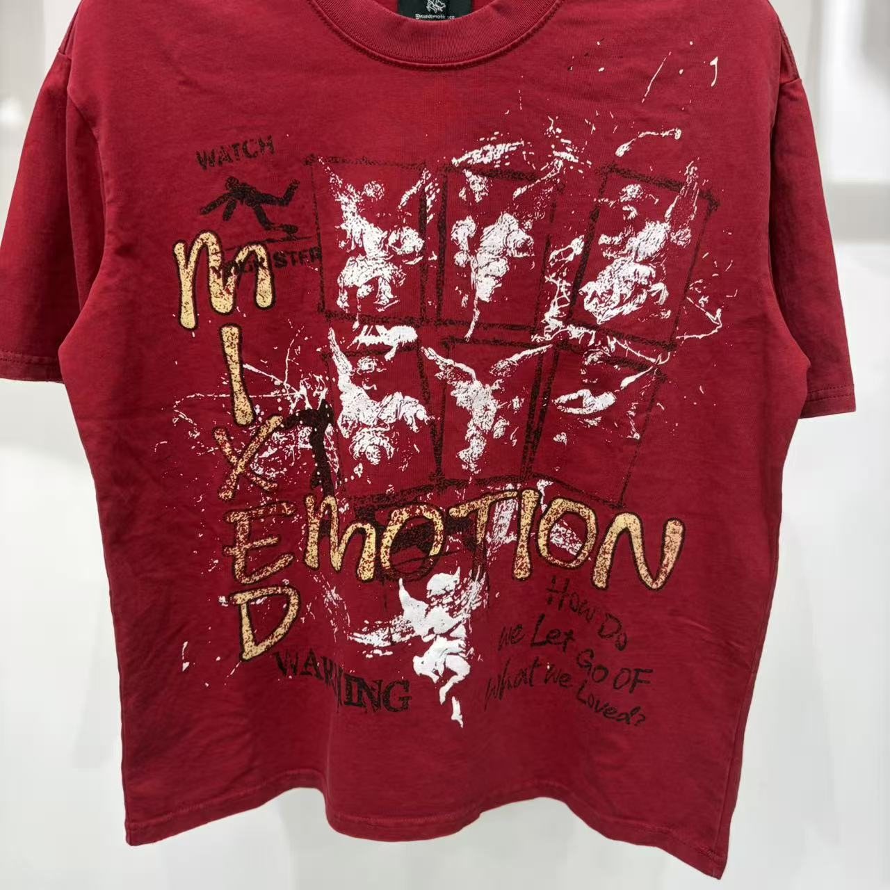 Mixed Emotion Warning Graphic Short-Sleeve T-Shirt — front