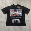 MIXED EMOTION Rhinestone Graphic Acid-Wash T-Shirt — hero
