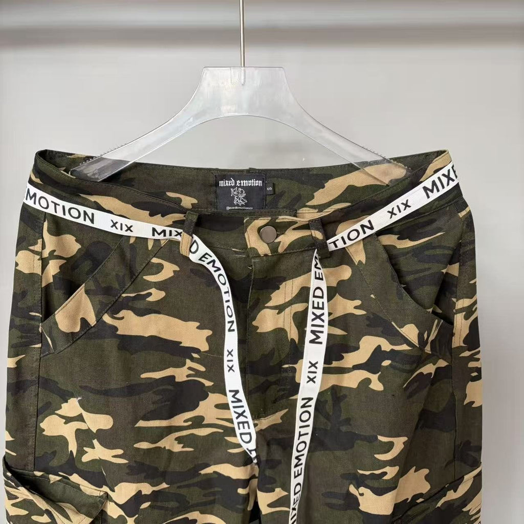 Mixed Emotion Camouflage Cargo Pants — detail