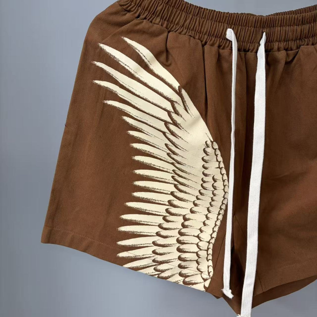 Emotional Closet Wing Graphic Drawstring Shorts — detail