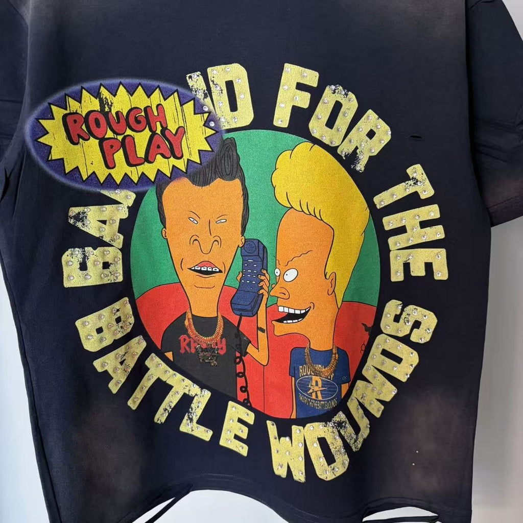 Rough Play Battle Wounds Graphic T-Shirt - Black — detail