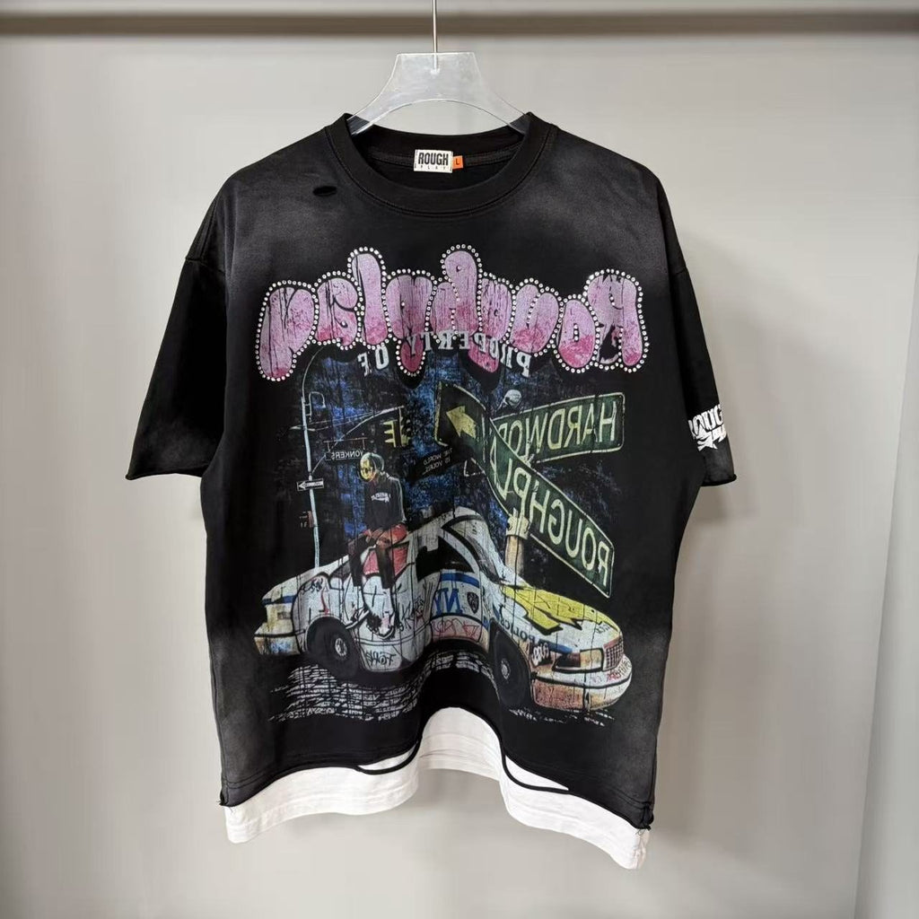 Rough Play Car & Road Sign Graphic T-Shirt — hero
