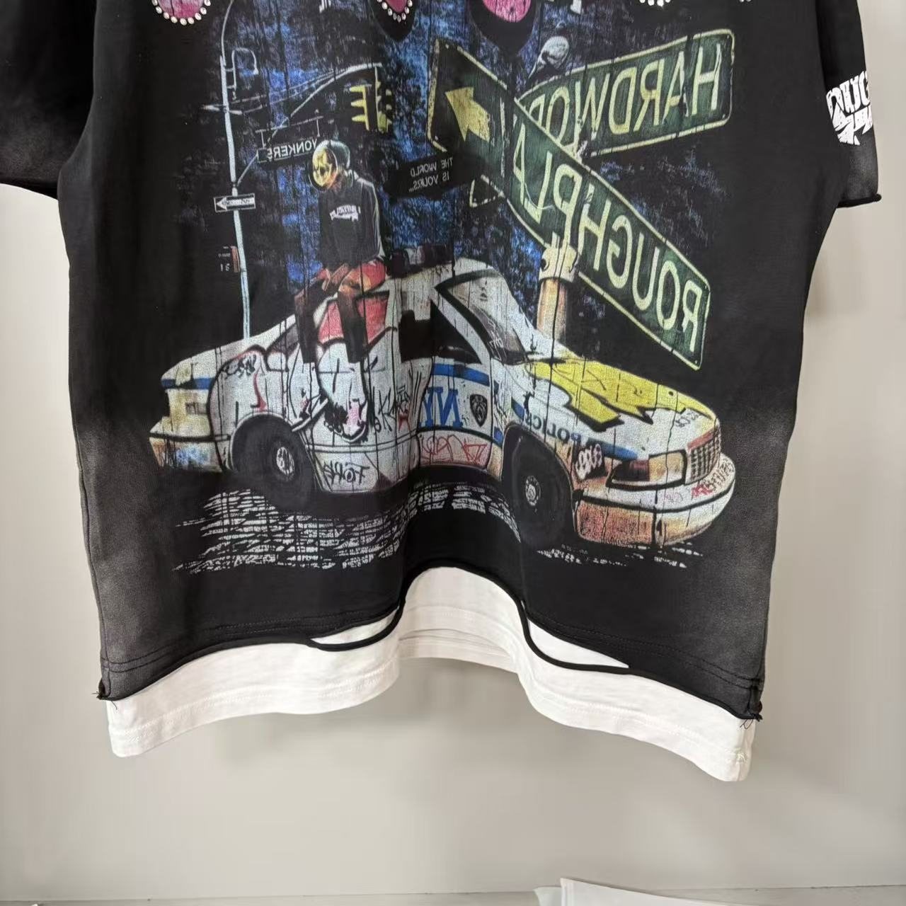 Rough Play Car & Road Sign Graphic T-Shirt — detail
