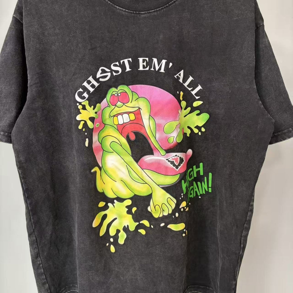 TRIPLE SEVENS Charcoal Ghost Graphic T-Shirt — detail