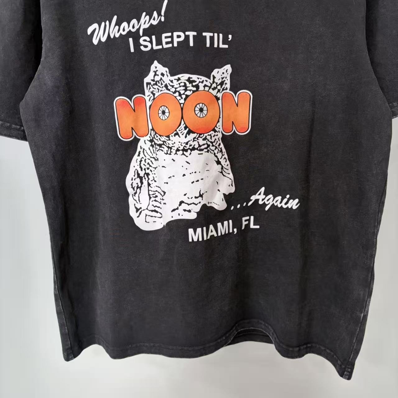 TRIPLE SEVENS Washed Black Front & Back Graphic T-Shirt — detail